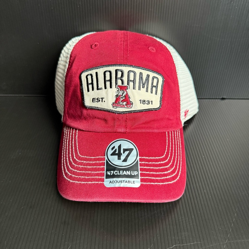 NWT Alabama Crimson Tide 47 Brand Red Carver Trucker Adjustable Snapback Hat Cap